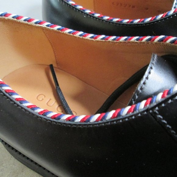 GUCCI men\'s LACE UP OXFORD leather shoes Sz 10 main image 12